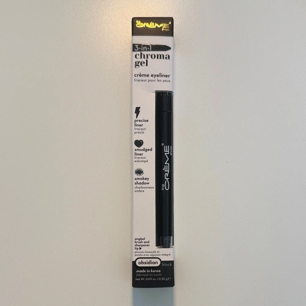 The Creme Shop 3 in 1 Chroma‎ Gel Creme Eyeliner Obsidian Black Long Wear